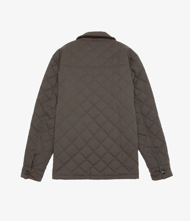 Parka Hombre Quilted Abotonada Verde Oscuro