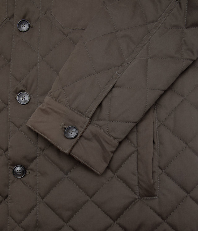 Parka Hombre Quilted Abotonada Verde Oscuro
