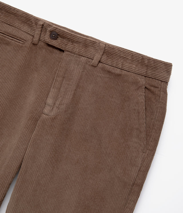 Pantalón Hombre 100% Algodón Cotelé Café