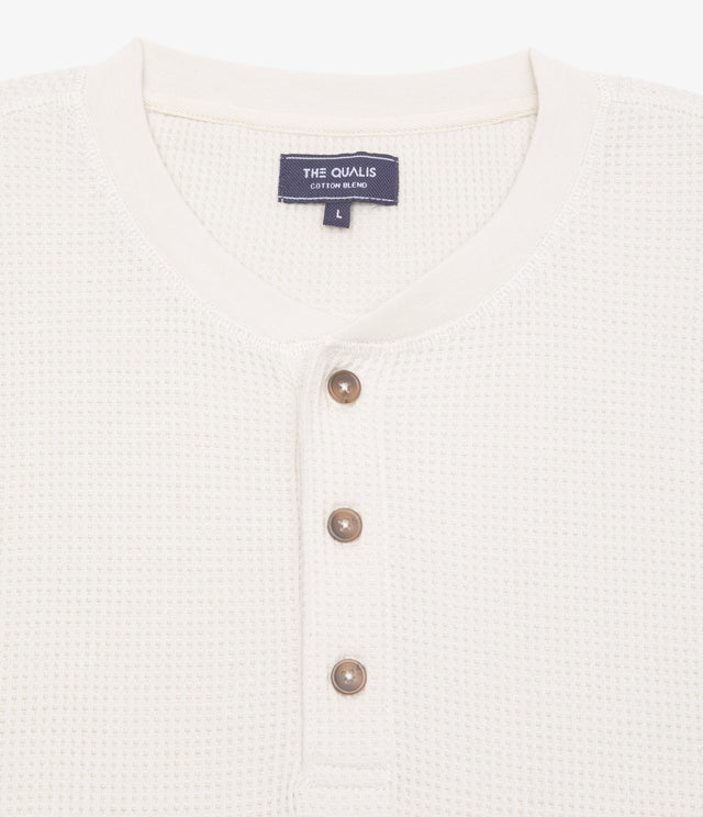 Polera Hombre Algodón Waffle Beige