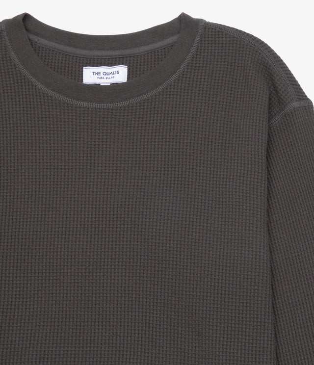 Polera Mujer Algodón Waffle Verde