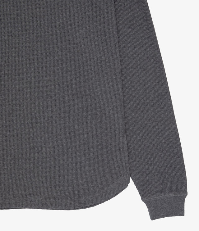 Polera Mujer Algodón Waffle Gris Marengo
