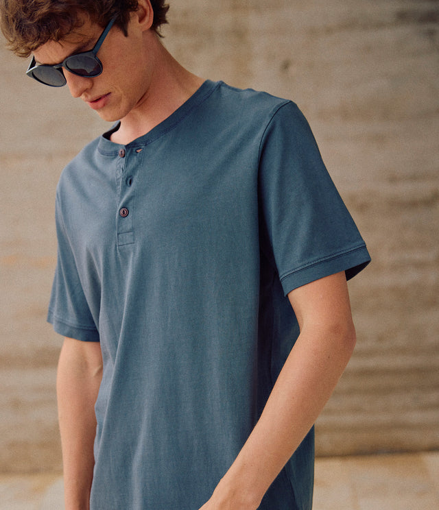 Polera hombre 100% algodón Luke Botones Gris