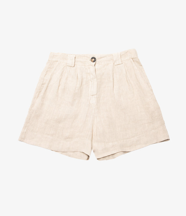 Bermuda Mujer 100% Lino Capella Beige