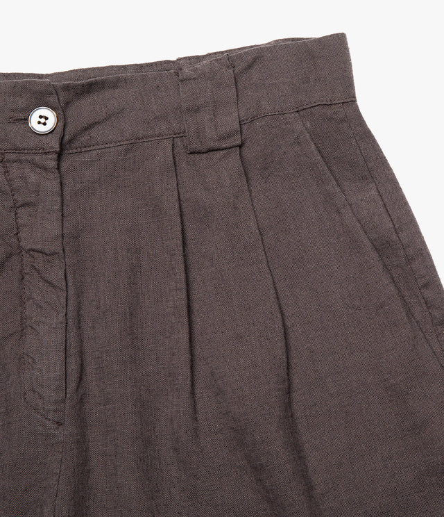 Bermuda Mujer 100% Lino Firenze Cafe Chocolate