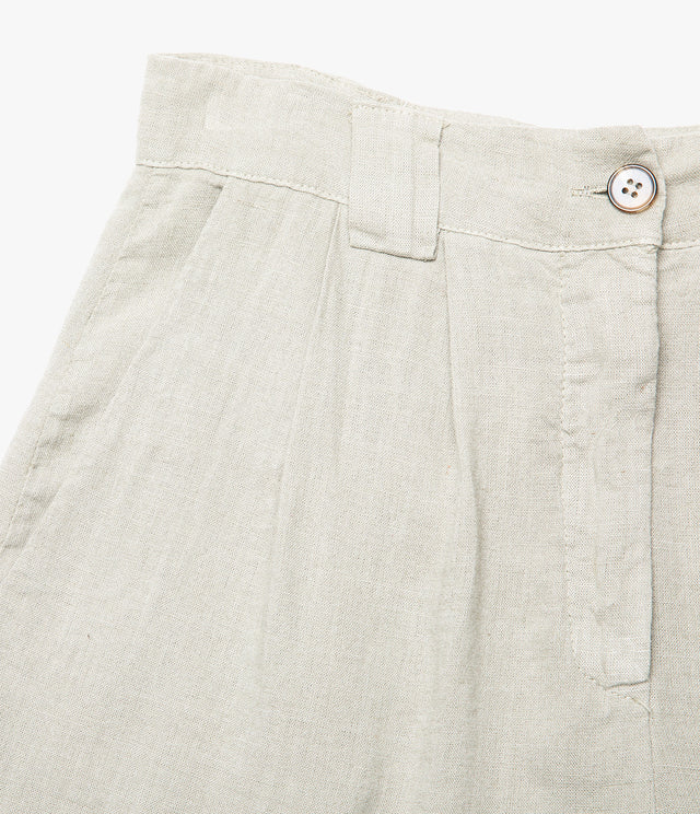 Bermuda Mujer 100% Lino Firenze Beige