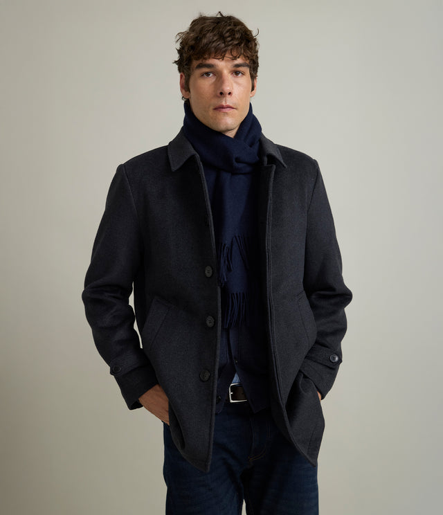 Bufanda Hombre 100% Lana Azul Marino