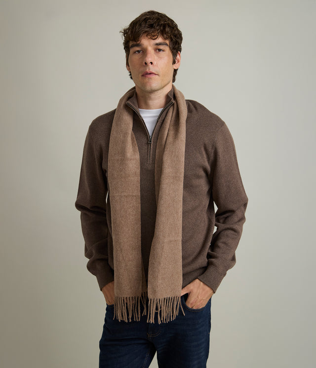 Bufanda Hombre 100% Lana Taupe