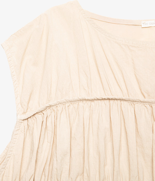 Blusa Mujer 100% Algodón Vuelos Beige