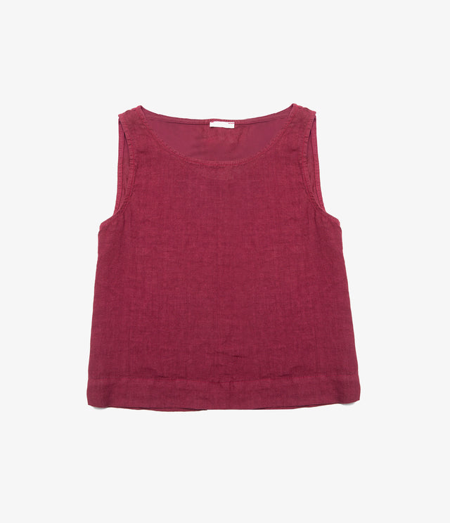 Top Mujer 100% Lino Firenze Burdeo