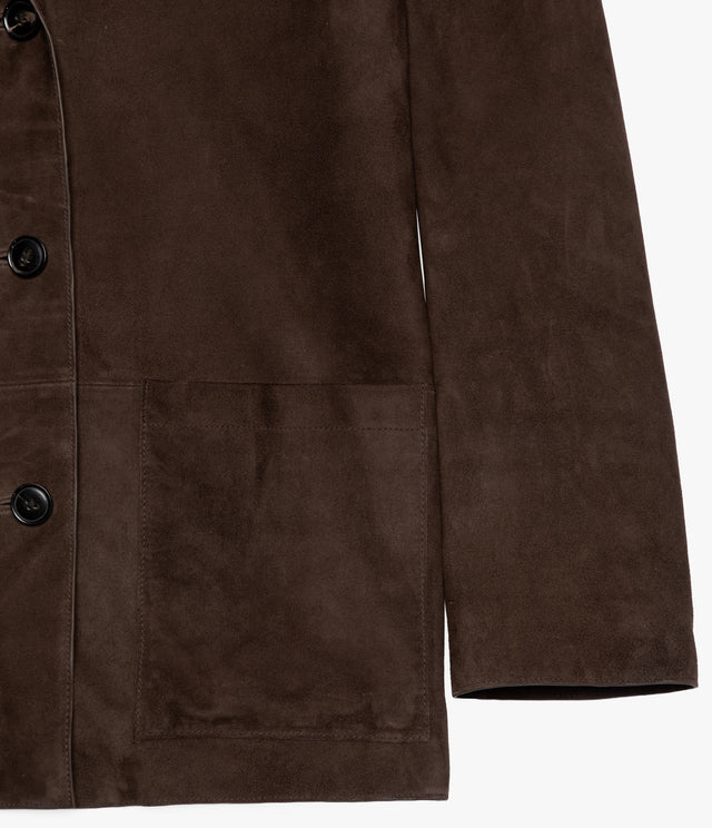 Chaqueta Blazer Mujer 100% Cuero Gamuza Café