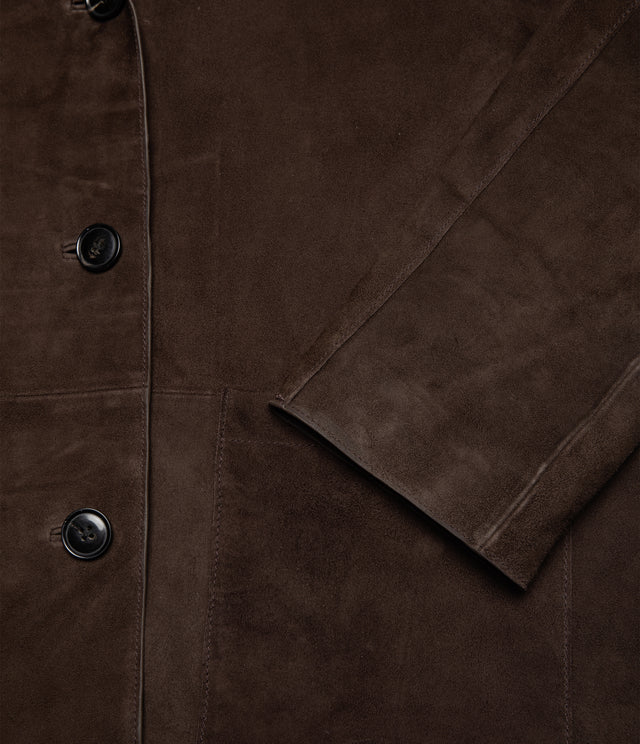 Chaqueta Blazer Mujer 100% Cuero Gamuza Café