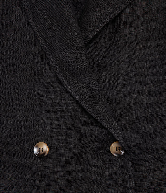 Blazer Mujer 100% Lino italiano Fiore Lino Negro