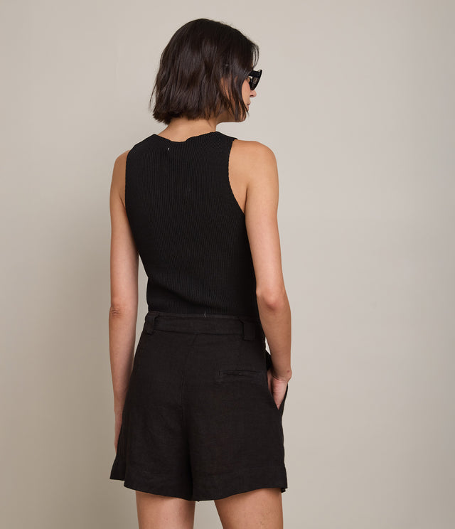 Bermuda Mujer 100% Lino Capella Negro