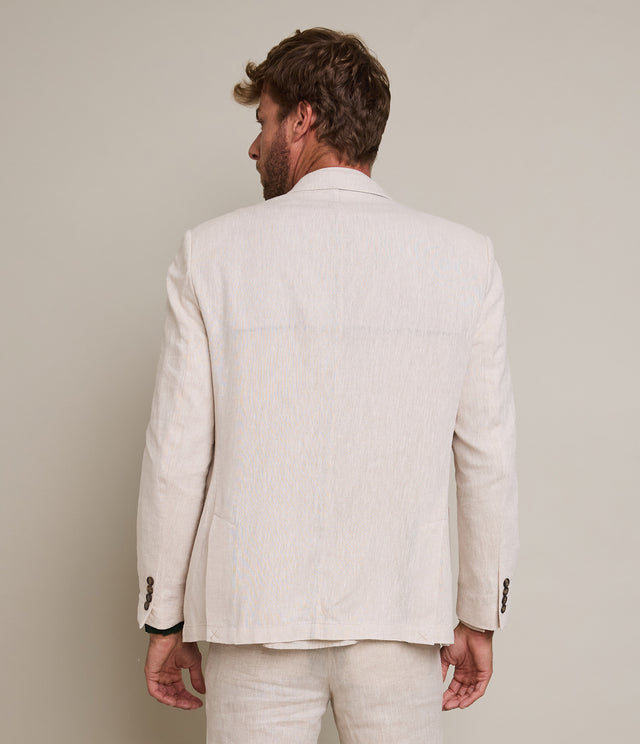 Blazer Hombre 100% Lino Beige