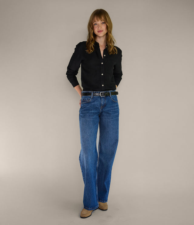 Blusa Mujer Lino Daria Negro