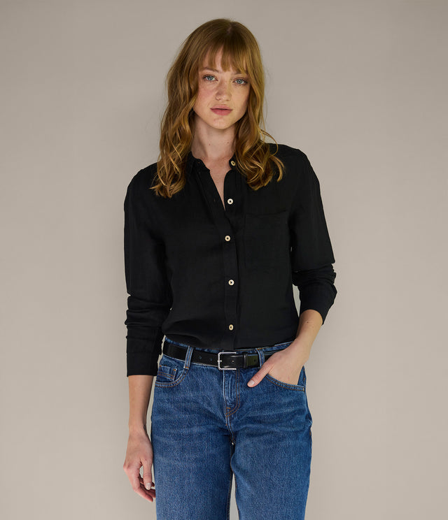 Blusa Mujer Lino Daria Negro