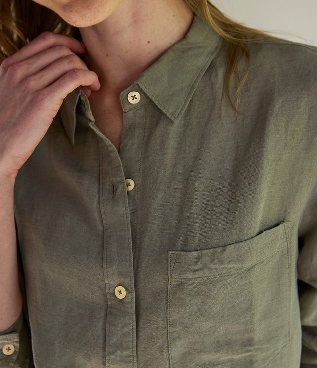 Blusa Mujer Lino Daria verde