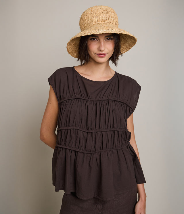 Blusa Mujer 100% Algodón Vuelos Chocolate