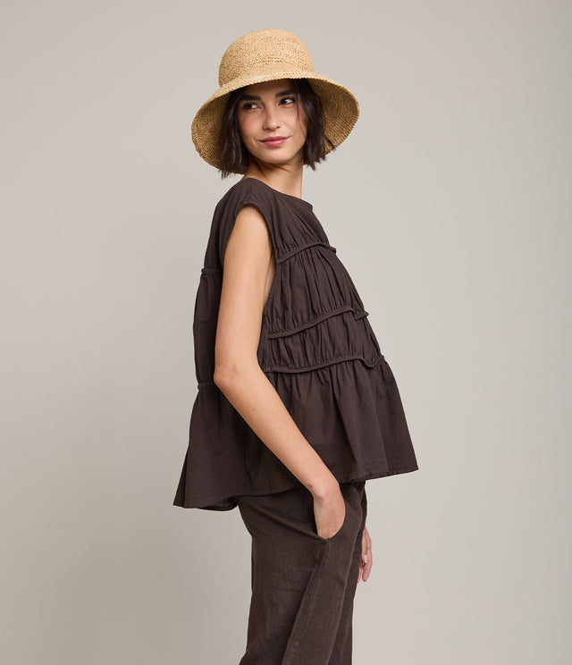 Blusa Mujer 100% Algodón Vuelos Chocolate