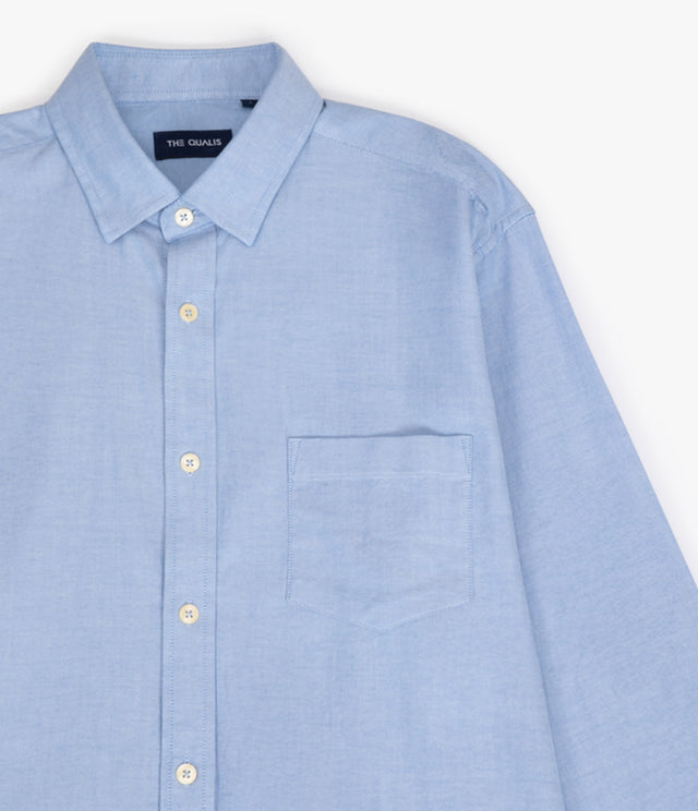 Camisa Hombre Oxford Manga Larga Ellies Azul