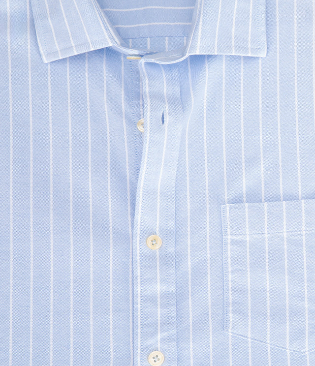 Camisa Hombre Oxford Manga Larga Ellies Rayada Azul