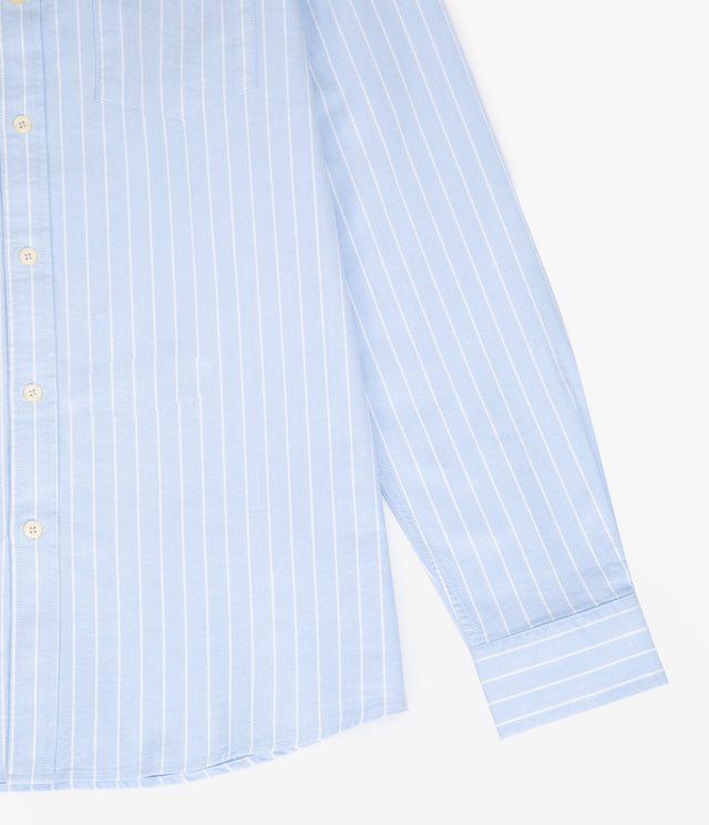 Camisa Hombre Oxford Manga Larga Ellies Rayada Azul