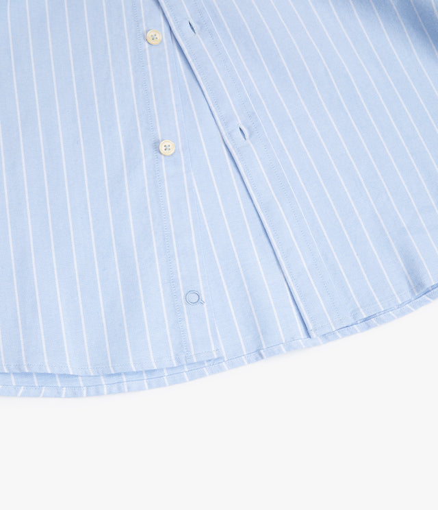 Camisa Hombre Oxford Manga Larga Ellies Rayada Azul