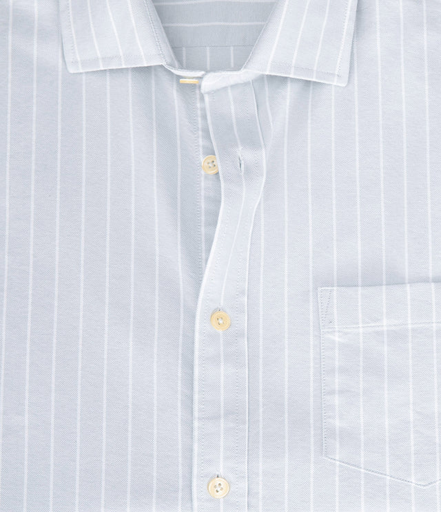 Camisa Hombre Oxford Manga Larga Ellies Rayada Verde