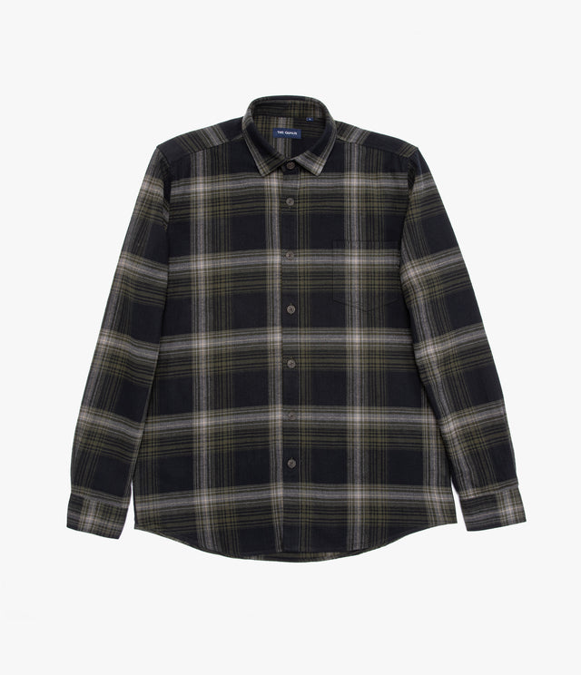 Camisa Hombre Algodón Franela Logan Cuadros Verde