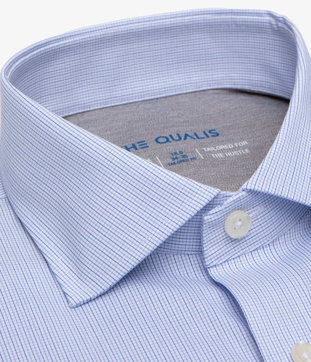 Camisa Hombre Performance Cuello Italiano Cuadritos