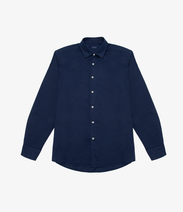 Camisa Hombre Tom M/Larga Azul Oscuro