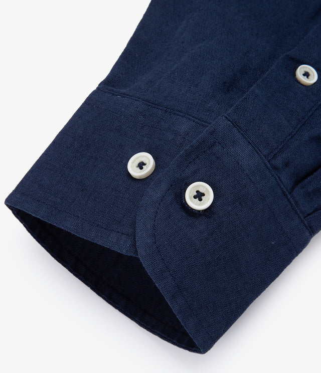 Camisa Hombre Tom M/Larga Azul Oscuro