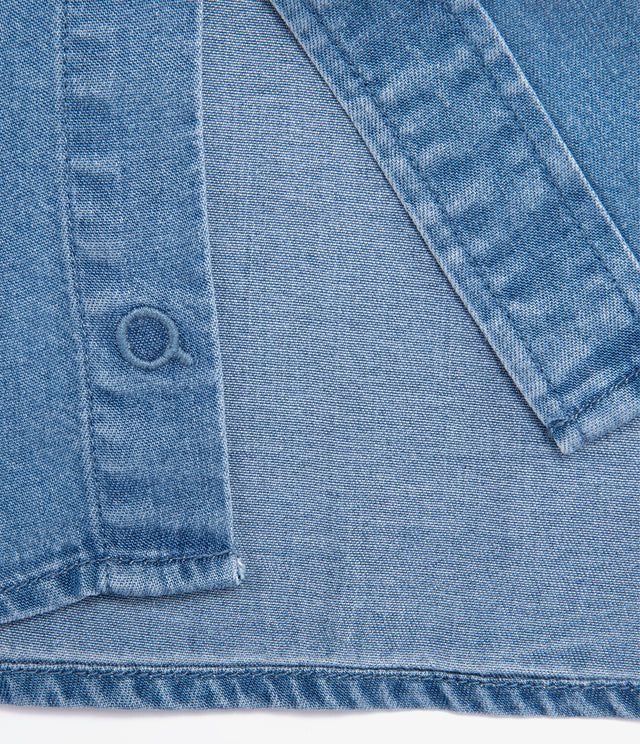 Camisa Hombre Lyocell Denim M/Corta Azul