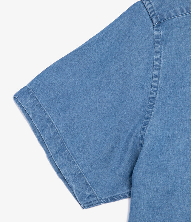 Camisa Hombre Lyocell Denim M/Corta Azul