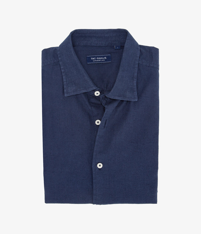 Camisa Hombre Tom M/Corta Azul Oscuro