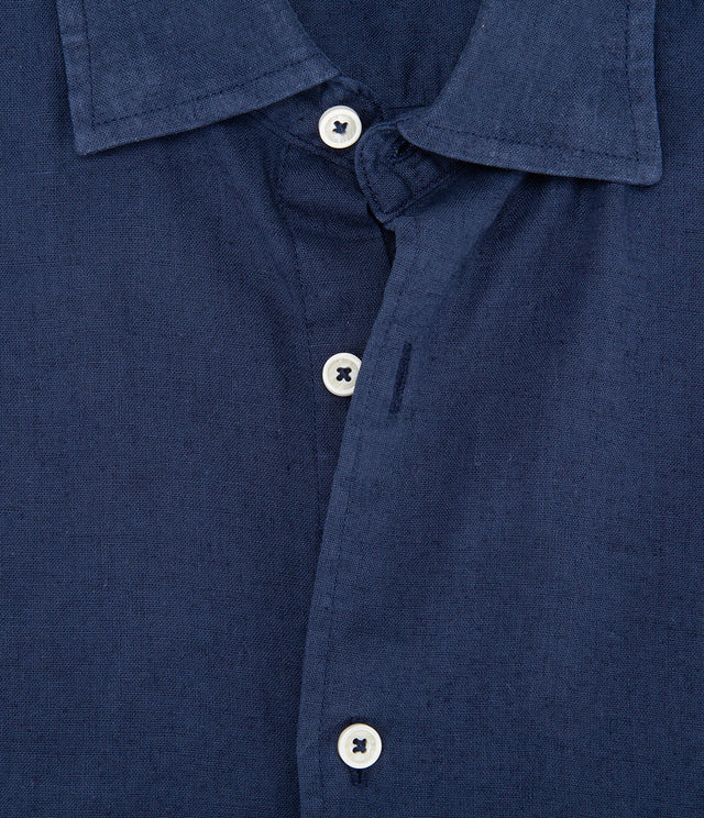 Camisa Hombre Tom M/Corta Azul Oscuro