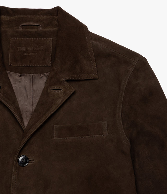 Chaqueta Hombre 100% Cuero Gamuza Café Matias