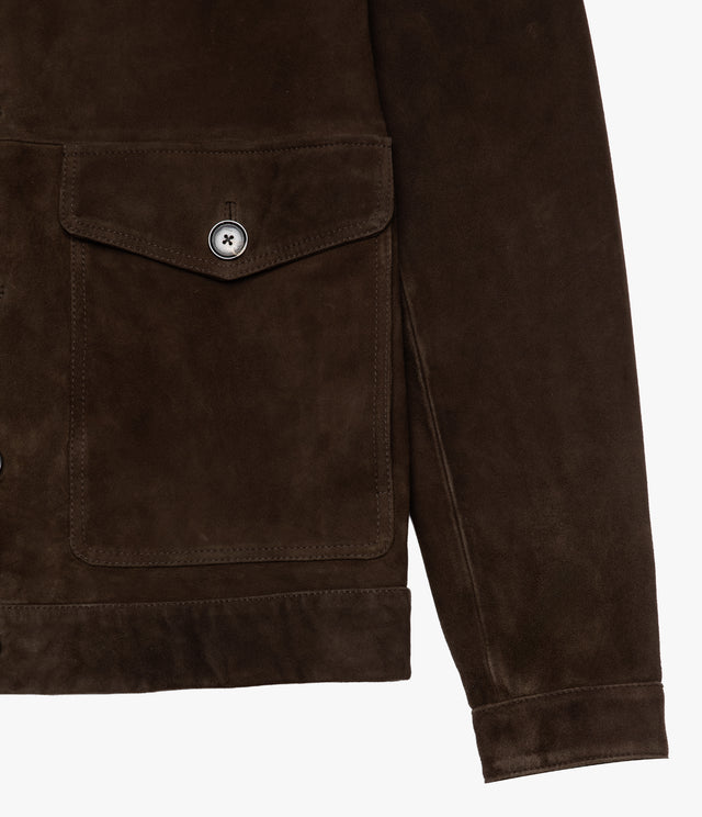 Chaqueta Hombre 100% Cuero Gamuza Café Matias