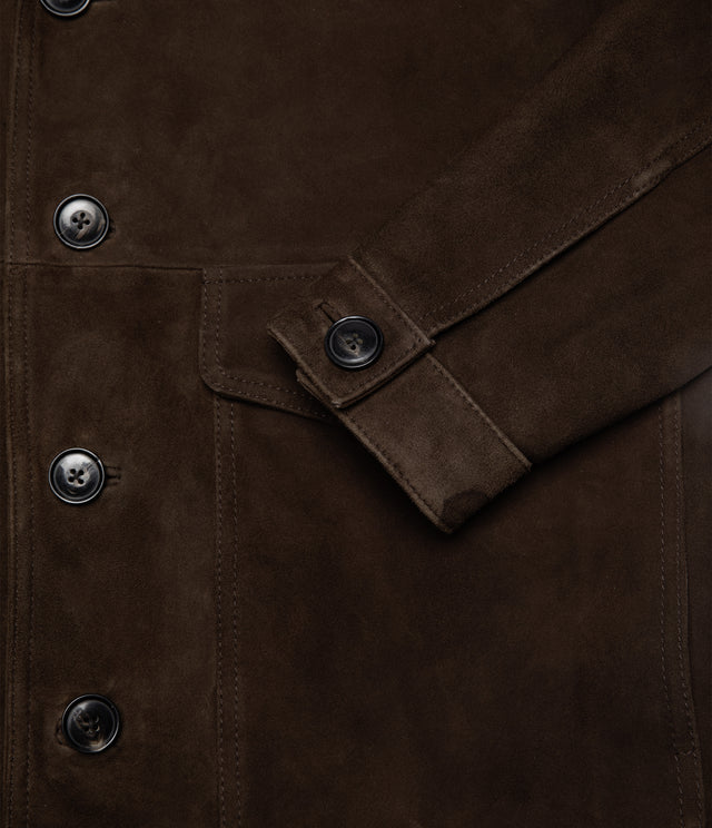 Chaqueta Hombre 100% Cuero Gamuza Café Matias