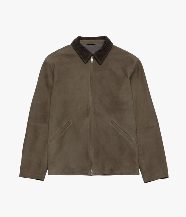 Chaqueta Hombre 100% Cuero Cuello Cotelé Paul