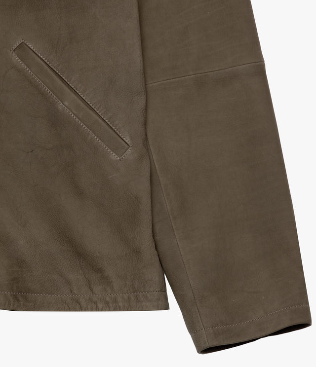 Chaqueta Hombre 100% Cuero Cuello Cotelé Paul