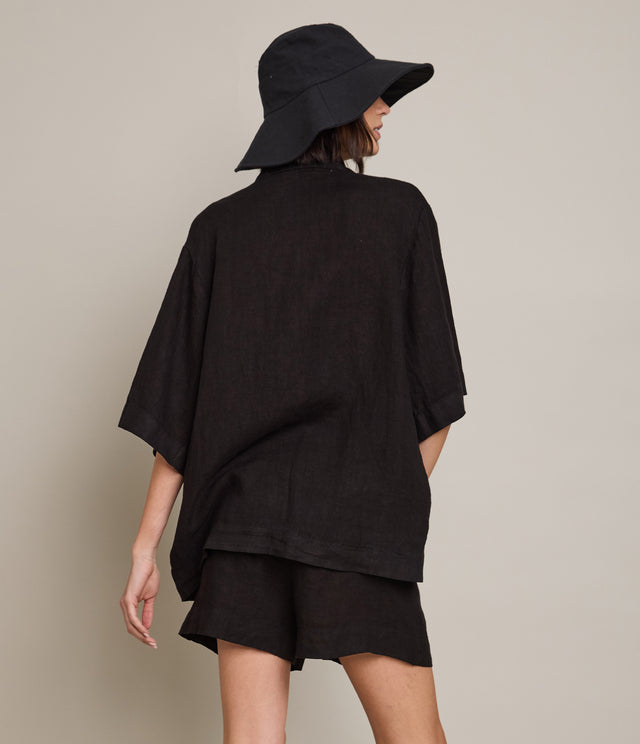 Camisa Mujer 100% Lino Capella Negro