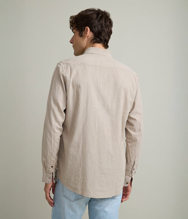 Camisa Hombre Gerry M/Larga Café