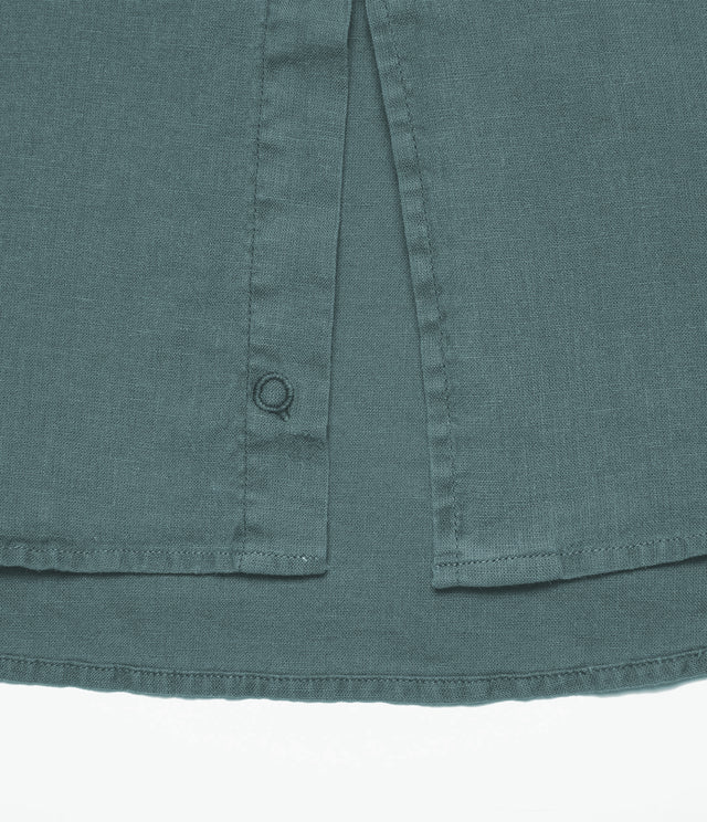 Camisa Hombre Lino Algodón Manga Larga Gerry Verde