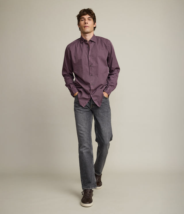 Camisa Hombre 100% algodón Afro burdeo