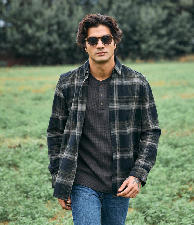 Camisa Hombre Algodón Franela Logan Cuadros Verde