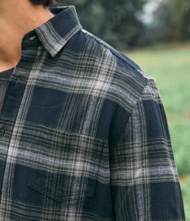 Camisa Hombre Algodón Franela Logan Cuadros Verde