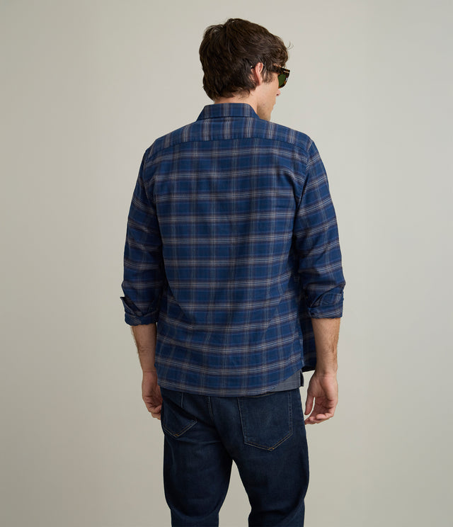 Camisa Hombre Lino Algodón Escosesa Mike