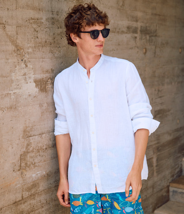 Camisa Hombre Lino Soria Blanco